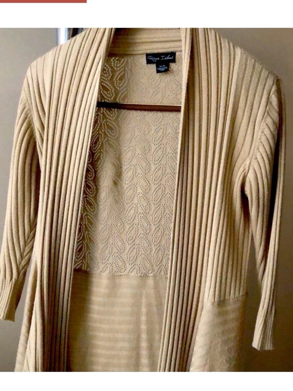 River Island Tan Open-Front Ribbed Cardigan